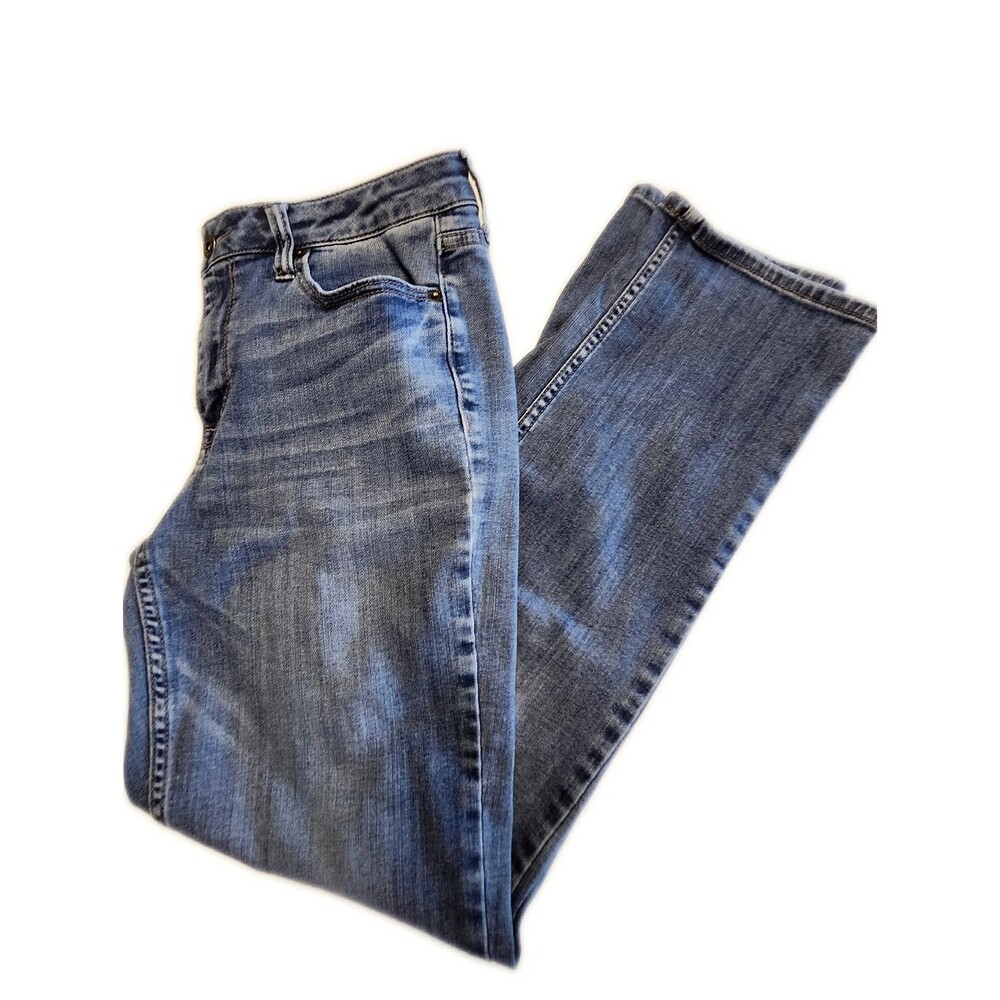 Flag & Anthem High Rise Straight Leg Medium Blue Wash Denim Jeans, 8/29